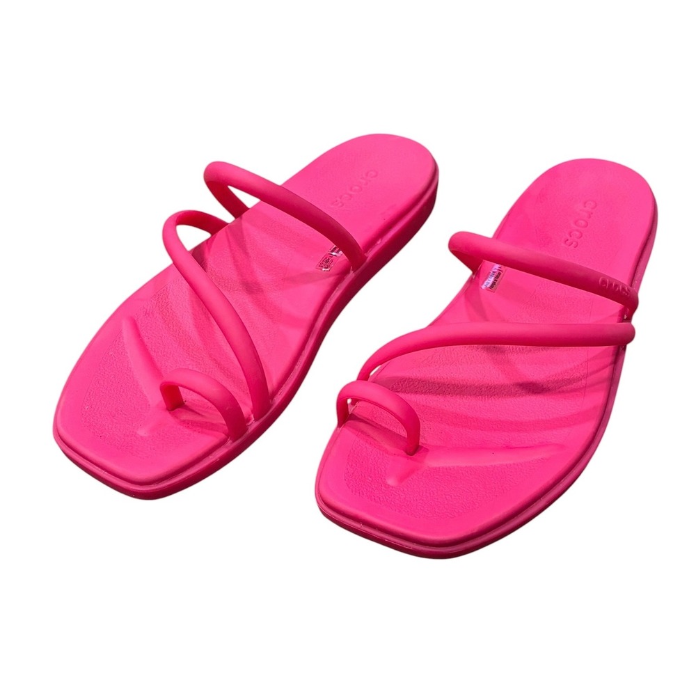 CROCS Women's Strappy Slide Sandals in Hot Pink